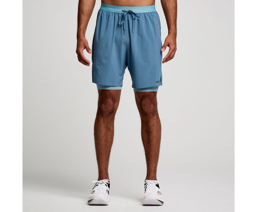 SAUCONY - OUTPACE 7INCH 2IN1 SHORT Men - Rev Online